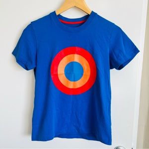Tory Burch Sport Women's Top Medium Galleria Blue Cotton Blend Bullseye Tee